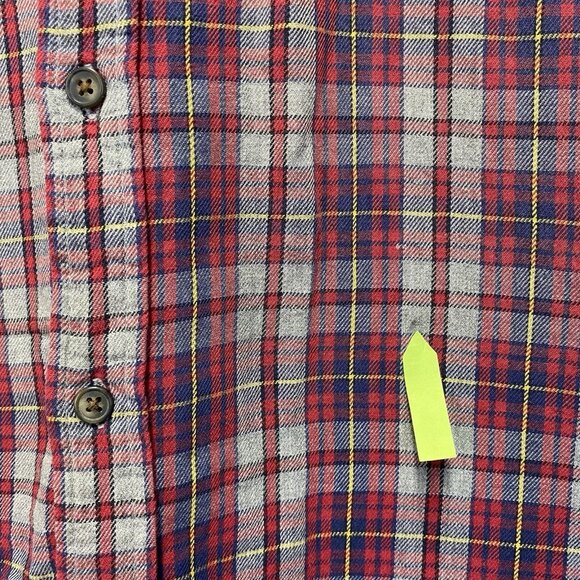 St. JOHN'S BAY Flannel Plaid Button-Down Shirt Men XL Multicolor Single Pocket - Picture 3 of 14